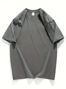 T-Shirt For Men's Classic Solid Plain Cotton Round T-shirt S-2XL - Picture 1 of 4
