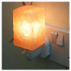 Himalayan Rock Salt Night Mood Light Air Purifier Patterned Cube Plugin Lamp - Picture 1 of 1