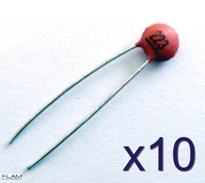 10x Condensateur céramique 50v 22000pf (0.022 uf) type 223 Ceramic Capacitor - Imagen 1 de 2