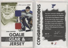 2003 In the Game-Used Signature Series Goalie Gear & Jersey Silver Chris Osgood