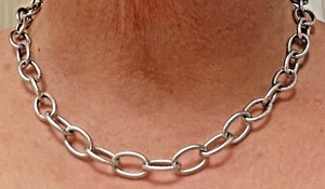 Silver 18" Stainless Paperclip Brushed Link Chain Jewelry Elegant New 20% OFF - Picture 1 of 5