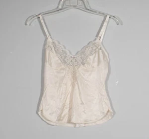 Camisola de nailon vintage Chantilly Maidenform 64103 con encaje beige talla 34 - Imagen 1 de 3