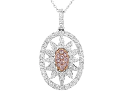 Features Striking Pink & White Brilliant Cut Lab-Created 1.01CT Diamonds Pendant - Image 1 of 4