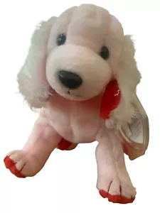Ty Beanie Baby SONNET cane rosa 6" con collare cuore e targhetta DOB 19/02/03 - Foto 1 di 8