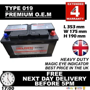 019 Heavy Duty Car/Van Battery - Fits many large diesel 100AH/C100 Heavy Duty - Picture 1 of 10