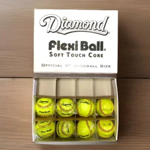 8- Diamond Sports -DFX-9L Flexi Ball Indoor Practice Baseball - Soft Touch Core - Picture 1 of 3