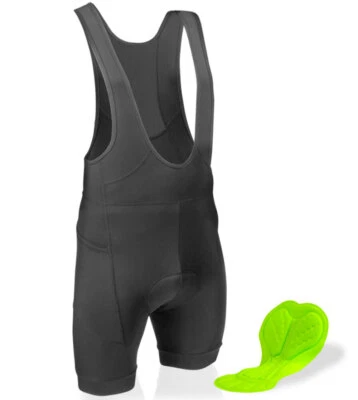 Culotte con tirantes de bicicleta Aero Tech 3D acolchado en gel negro con bolsillo lateral para hombre Foto 1 de 4