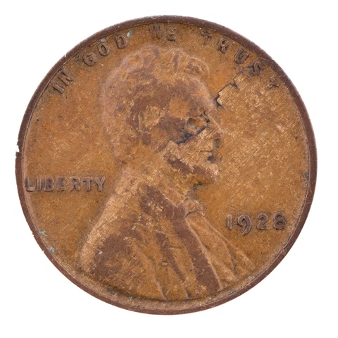 ERROR 1928 Lincoln Cent ANACS VF20 Major Obverse Lamination Certified 1c Wheat Cover