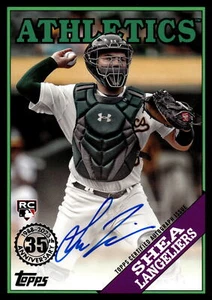 2023 Topps Update SHEA LANGELIERS 1988 TOPPS AUTO BLACK PARALLEL RC 160/199 A'S - Picture 1 of 2