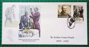 2009 Sir Arthur Conan Doyle FDC + Sherlock Holmes The Six Napoleons - Picture 1 of 3