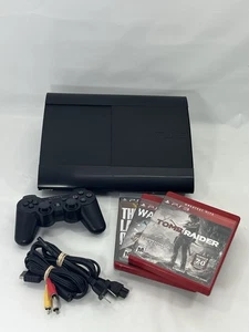 Sony Playstation 3 PS3 Super Slim 250GB Black Console Bundle W/ Games Cech-4201b - Picture 1 of 9