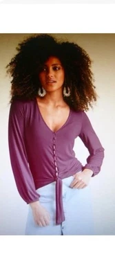 Top Venus Talla Grande Granate - Camisa Manga Larga con Botones Foto 1 de 4