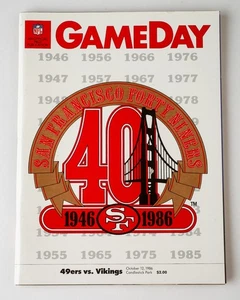 1986 SAN FRANCISCO 49ERS VS MINNESOTA VIKINGS OCT 12TH GAMEDAY PROGRAM - Picture 1 of 4