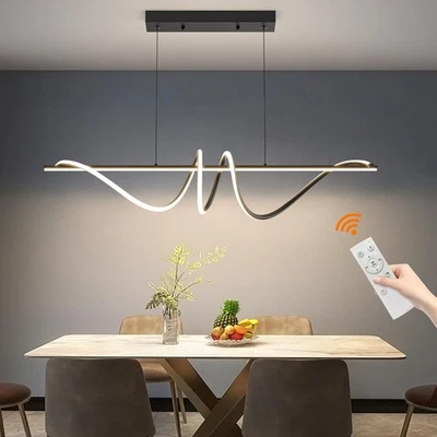 Mikeru 120cm Black Spiral LED Pendant Light Modern Dining Table Lighting Dimmabl - Image 1 of 4