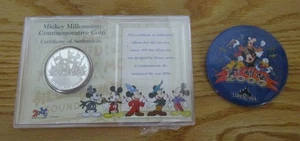 Mickey Mouse 2000 Millennium Collectable Commemorative 999 Pure Silver Coin 1 Oz - Picture 1 of 4