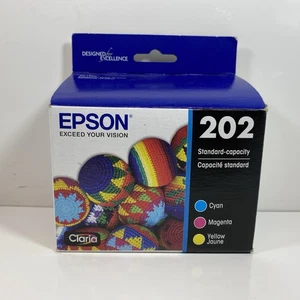 Epson 202 Color Ink Cartridge Magenta Yellow Cyan Exp. 07/25 New Sealed - Picture 1 of 6