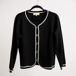 Jones New York black and white cardigan sweater M - Picture 1 of 13