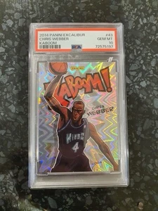 2014 PANINI EXCALIBUR KABOOM #43 CHRIS WEBBER PSA 10 Pop 1 Sacramento Kings HOF - Picture 1 of 2
