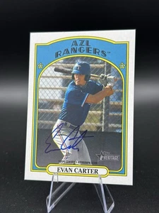 Autógrafos Topps Heritage Minor Real One 2021 #ROA-EC Evan Carter - Imagen 1 de 2