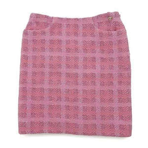 CHANEL Tweed Skirt Size 36 Cotton73%/Polyester23%/Polyamide4% Pink P76729 - Picture 1 of 11