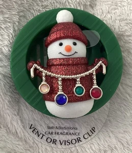 Bath & Body Works *SNOWMAN w/LIGHTS* Scentportable Holder Car Visor/Vent Clip - Picture 1 of 3