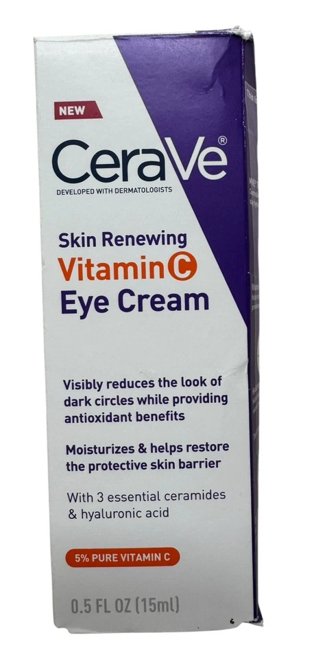 CeraVe Skin Renewing Vitamin C Eye Cream For Dark Circles/Puffiness 0.5oz (K18)