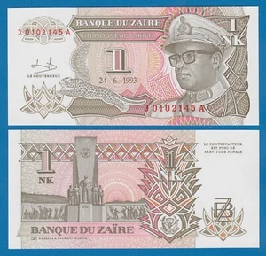 Zaire 1 Nouveau Likuta P 47a 1993 UNC ( P 47 a ) - Picture 1 of 1
