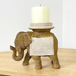 Modern Ornament for Living Room 18cm Elephant Statue Figurine Candle Holder Gift - Picture 1 of 7
