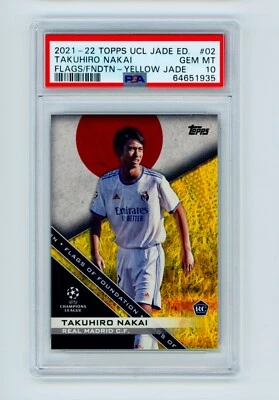 2022 Takuhiro Nakai Topps Jade Edition Gold Foil Real Madrid Rookie 5/50 PSA 10 - Image 1 of 3