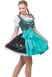 XS 4 Dirndl German Dress + Apron + Top EMBROIDERED Short Oktoberfest Festival - Picture 1 of 6
