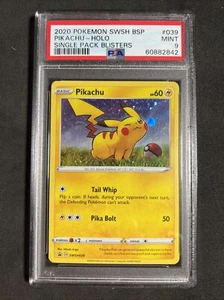 🔥 Pokemon PSA 9 Pikachu Holo Paquete Único Blisters Black Star Promo #039 - Imagen 1 de 2