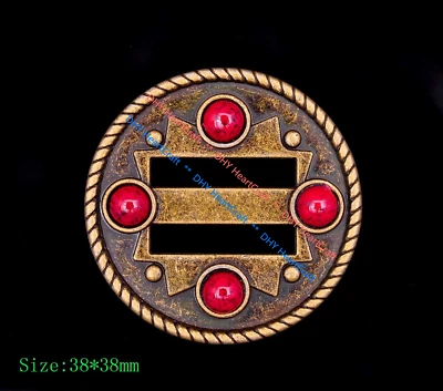 10 piezas Retro Latón Vaquero Occidental Ranurado Cabezal Artesanal Concho Cuentas Rojas 1-1/2" Foto 1 de 4