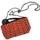 Nwt P Luca Geometric Bag Matte Orange Clutch Purse Cosmetic Handbag