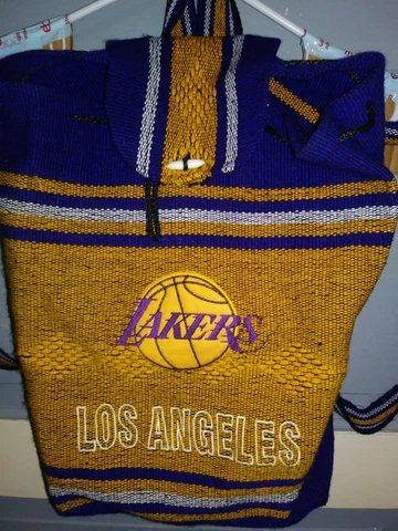 NBA Los Angeles Lakers Knitted Backpack With Drawstring Cover