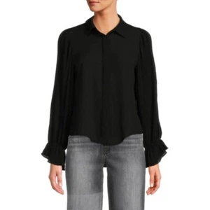 NWT NEW Area Stars Lee Puff Pleated Sleeve Blouse Collared Button Down Top Small - Picture 1 of 10