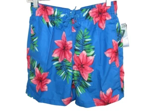 Kanu Surf Men's Blue Pink Floral Board Shorts Swim Trunks Mesh Lined S New - Picture 1 of 9