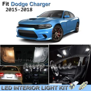 For 2015-2018 Dodge Charger Luxury Xenon White Interior LED Lights Kit 9PCS - Picture 1 of 8
