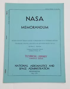 NASA Memorandum, MEMO 4-18-59L. XF-88. Noise Survey Static Conditions - Picture 1 of 3