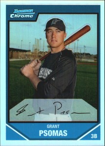 2007 Bowman Chrome Prospects Refractors Baseball Card #BC119 Grant Psomas /500