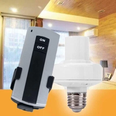 E27 Screw Wireless Remote Control LED Light Lamp Bulb Holder Cap Socket Switch  - Image 1 of 4