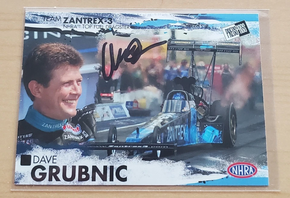 2005 DAVE GRUBNIC NHRA PRESS PASS RC CARD #3 SIGNED MINT - Image 1 of 1