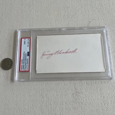 Jimmy Bloodworth Signed Index Card 3x5 PSA Slabbed Graded Mint 9 Phillies Tigers - Image 1 of 2