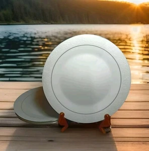 Noritake Kendal 6903 Dinner Plate Platinum Edge 10.5"W Set of 3 - Picture 1 of 7