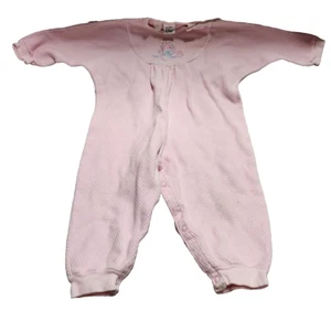 Girl's Vtg BABY DIOR Pink Logo Bubble Romper Sz Large 19-23 lbs 12-18 m 80s 90s - Picture 1 of 5