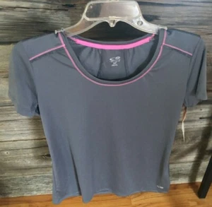 NWT Champion Gray Short Sleeve Small Workout  Athleisure Top Back Mesh Inserts - Picture 1 of 11