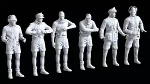 1/35 Scale German North African Tank Crew 6 Figures Model Resin Printed - Picture 1 of 1