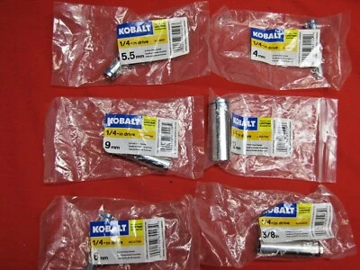 Kobalt New 1/4 Inch Drive 6 Point Deep Well Socket SAE & Metric - Pick a Size - Image 1 of 2