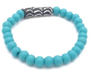1 Pulsera Hecha a Mano Padre Elegante Turquesa Multicolor-Cuentas de Comercio Africano - Imagen 1 de 5