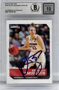 Katie Lou Samuelson Signed 2018 SI for Kids #740 BAS Autograph Grade 10 RC UCONN - Picture 1 of 2