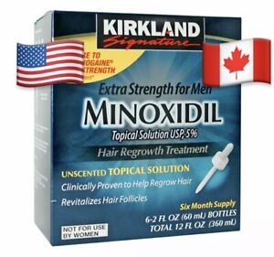 Kirkland Minoxidil5% Solution 6 month Supply FREE FAST SHIPPING Canada LOW PRICE